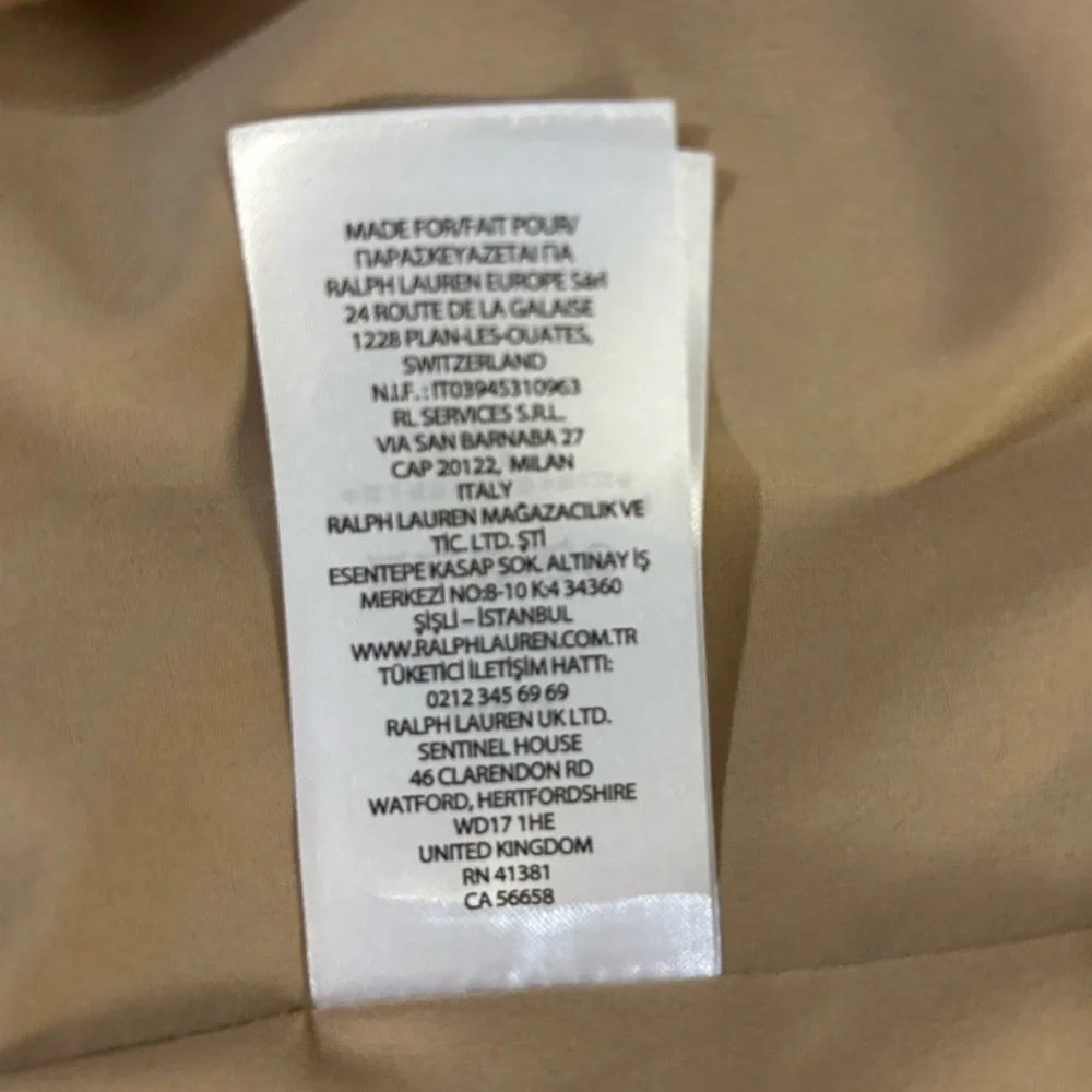 Lauren Ralph Lauren Double Peak Lapel Jacket in Tan Size 12. NWT